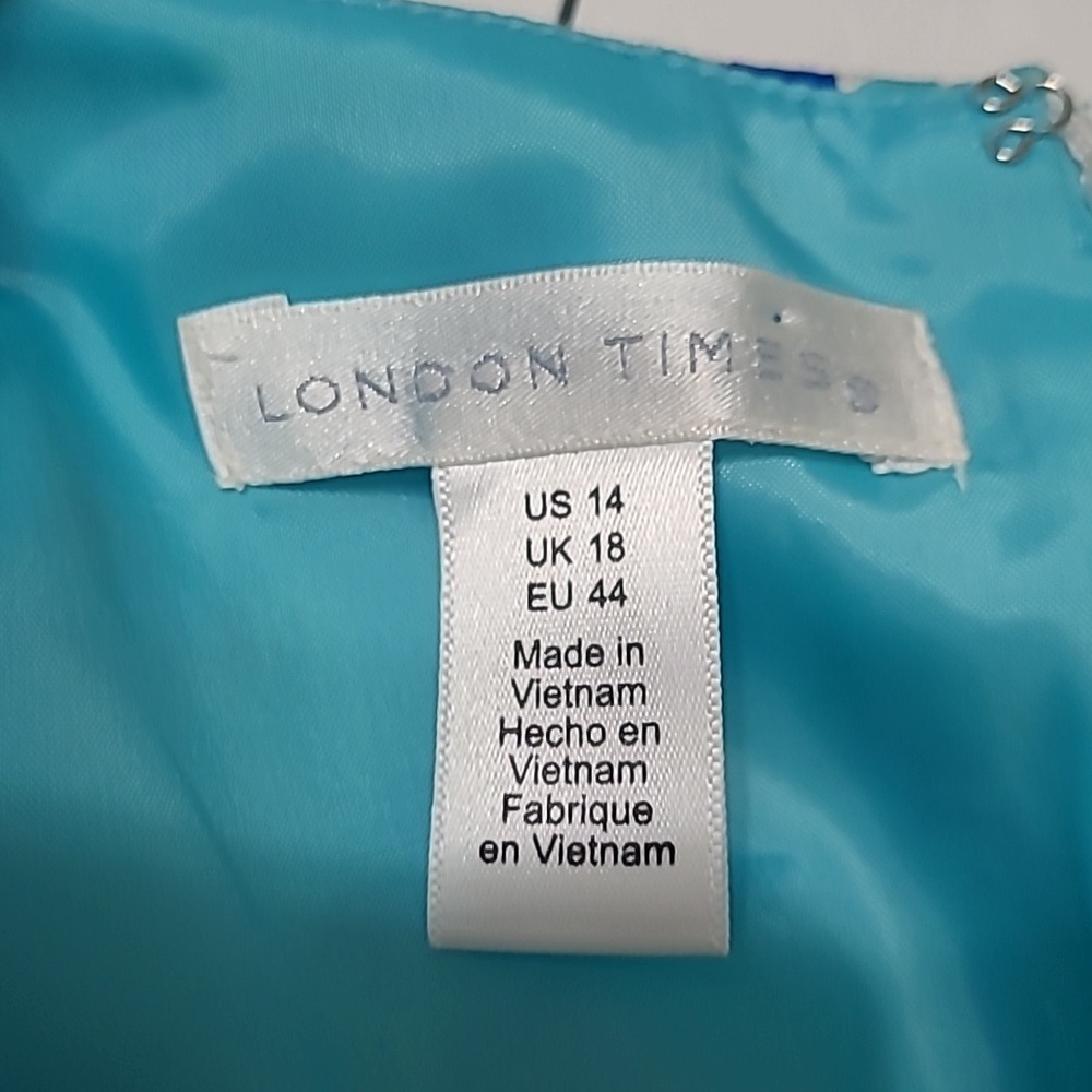 London Times Colorful Sleeveless Dress size 14 - Picture 3 of 6